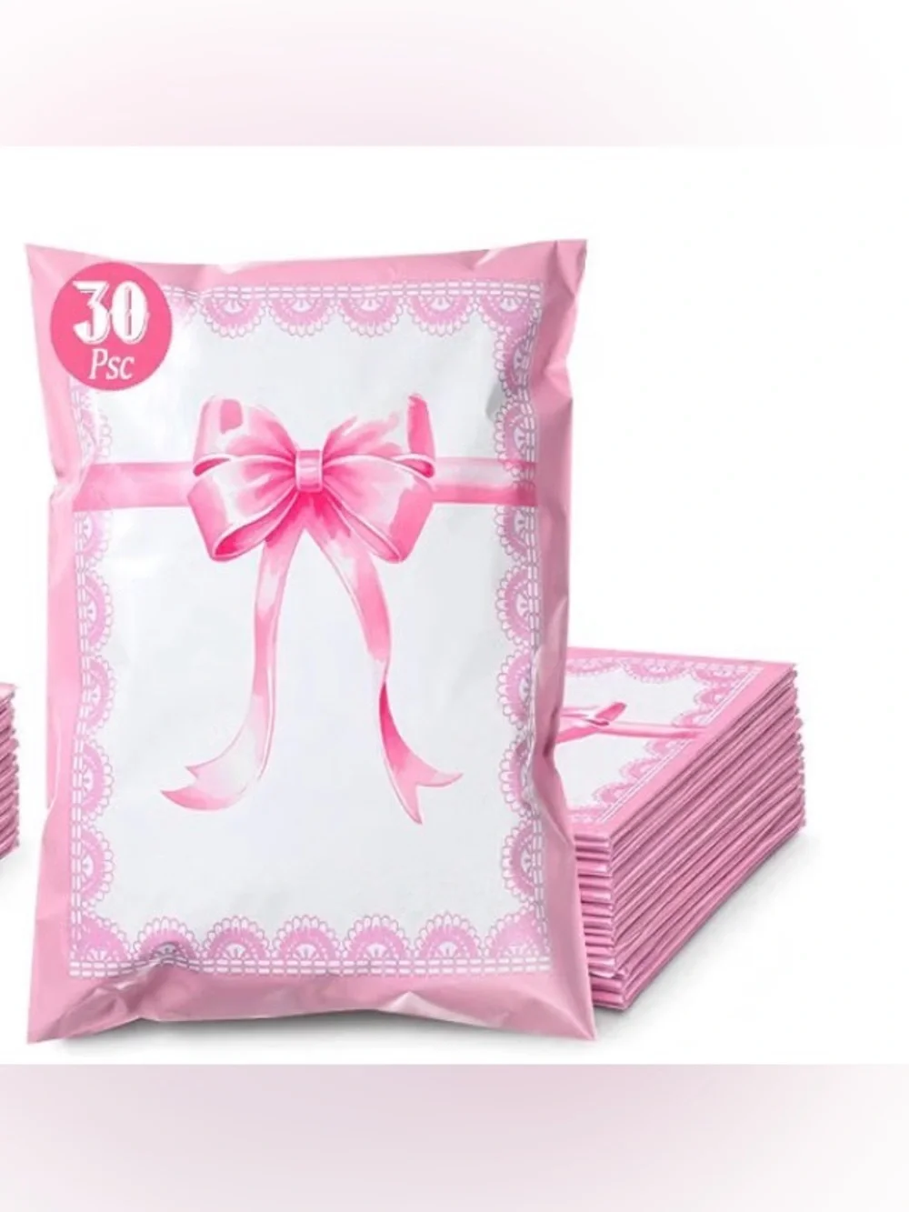 Choose your Pink Bow Poly Mailer Pack of 30 - 10”x 13”